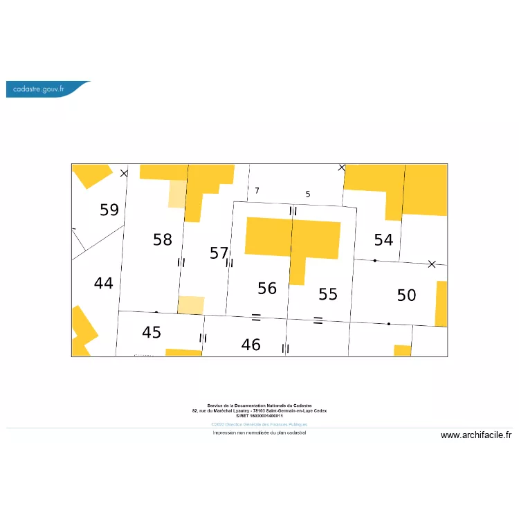Acacias cadastre. Plan de 