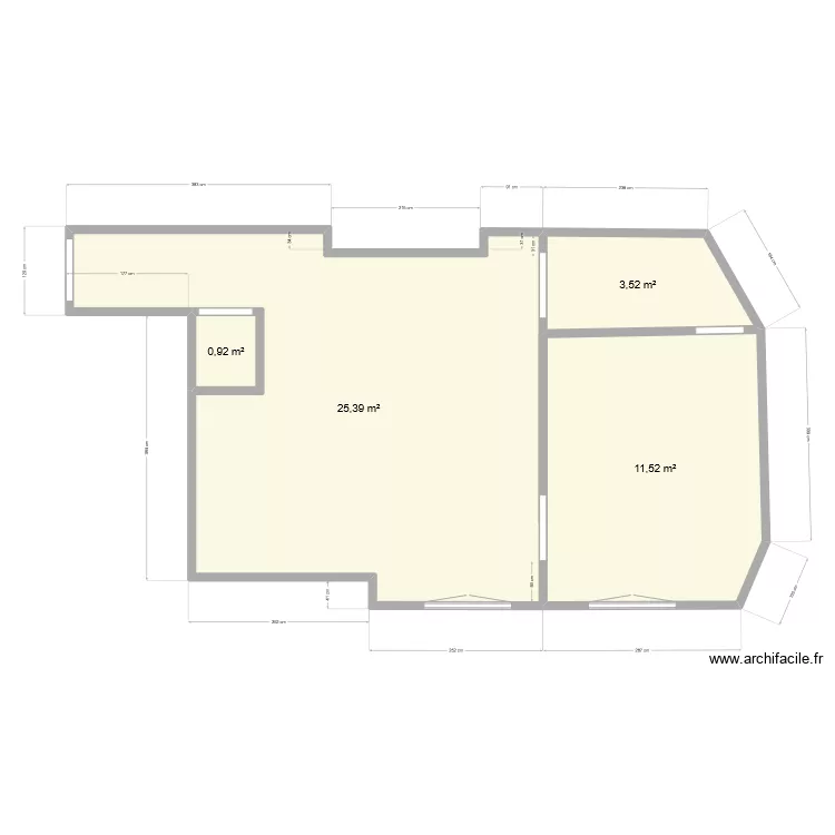 Appartement Mamie (cuisine ouverte). Plan de 