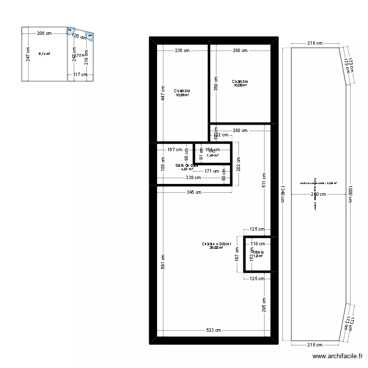 Bazincourt-sur-Saulx Logement 2. Plan de 