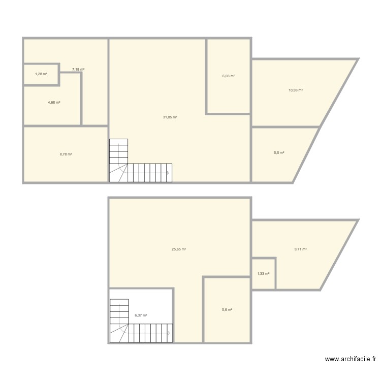 MARTINEAU AM V. Plan de 13 pièces et 125 m2