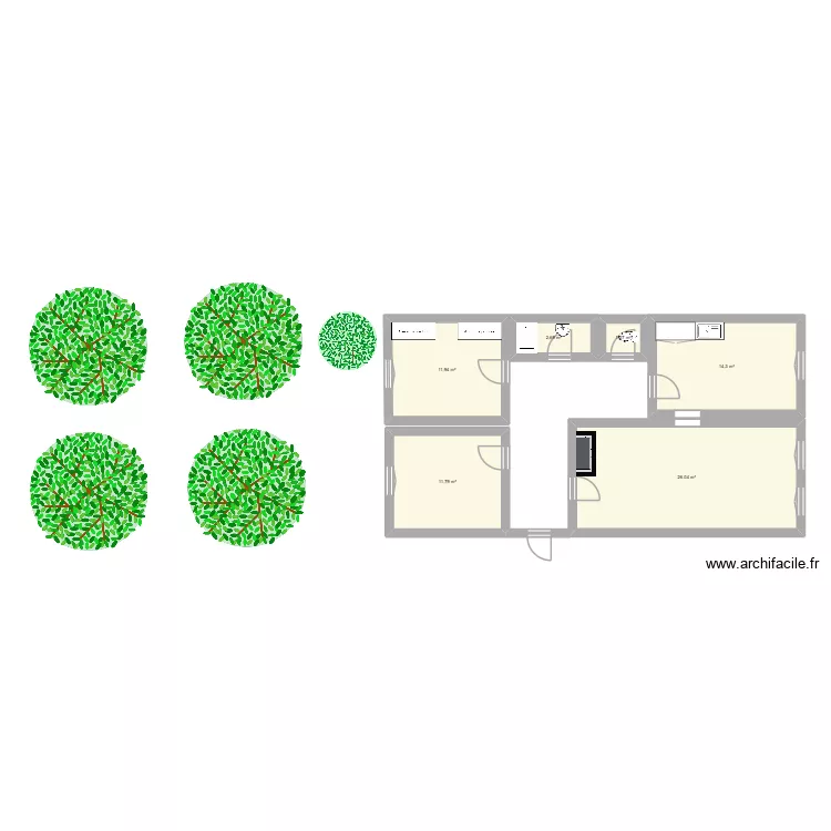 F3 Montbrison. Plan de 6 et 68 m² F3 Montbrison. Plan de 6 et 68 m²