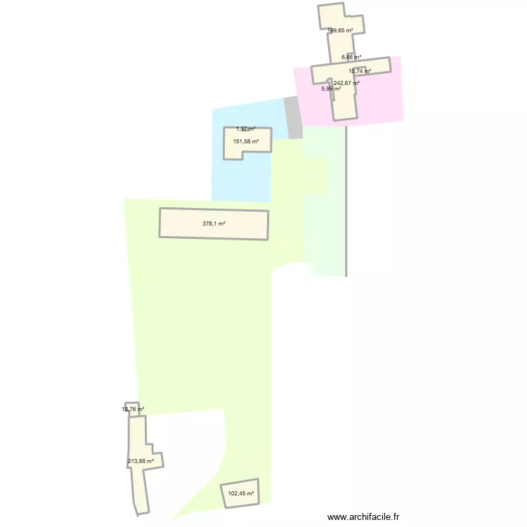 trame cadastre orient&eacute;e nord. Plan de 