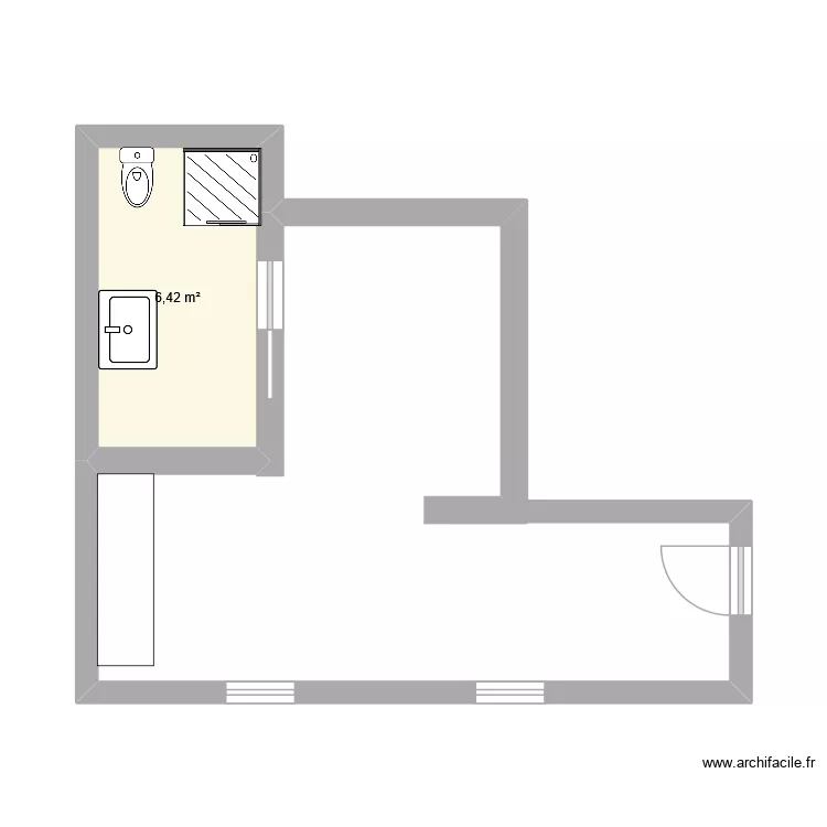 studio 5B 24 metre. Plan de 1 et 6 m² studio 5B 24 metre. Plan de 1 et 6 m²