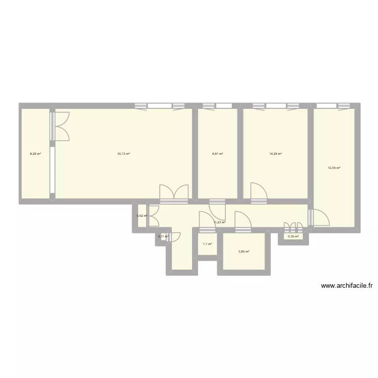 Voltaire 179 - 5&egrave;me. Plan de 11  et 89 m²