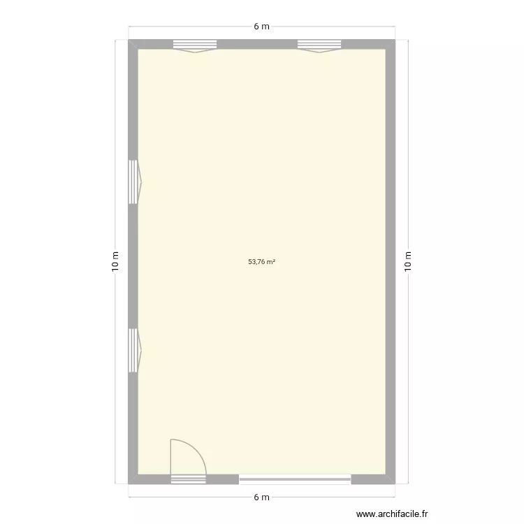 Garage. Plan de 1  et 54 m²