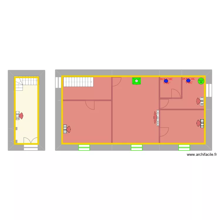 GARIGUES Christophe - SORGES - ETAGE. Plan de 7  et 93 m²