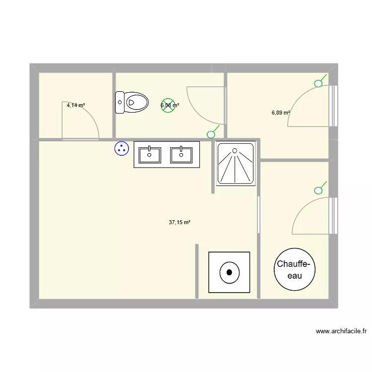 gc elec. Plan de 4 pièces et 54 m²