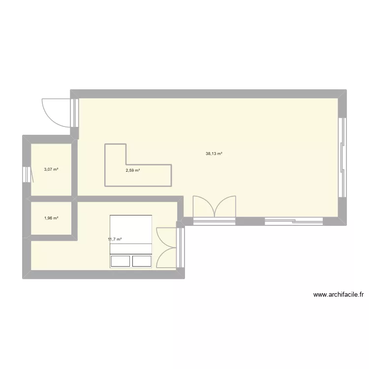 St Naz rdc. Plan de 6  et 62 m²