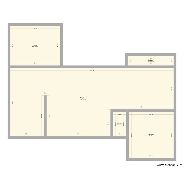 nouveau plan. Plan de 5 pièces et 178 m2