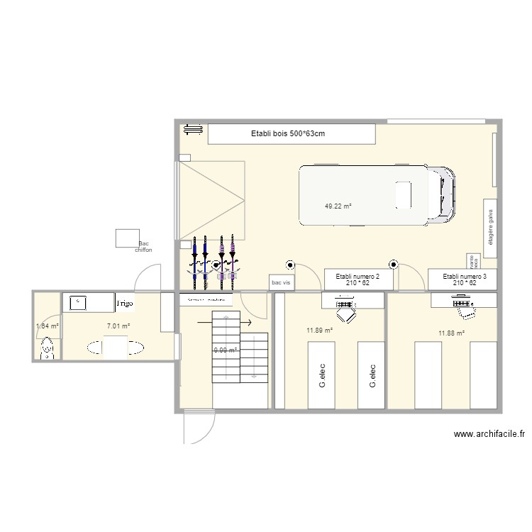 plan hangar v4 esc gauche 2 local 360 11.03. Plan de 6 pièces et 92 m2