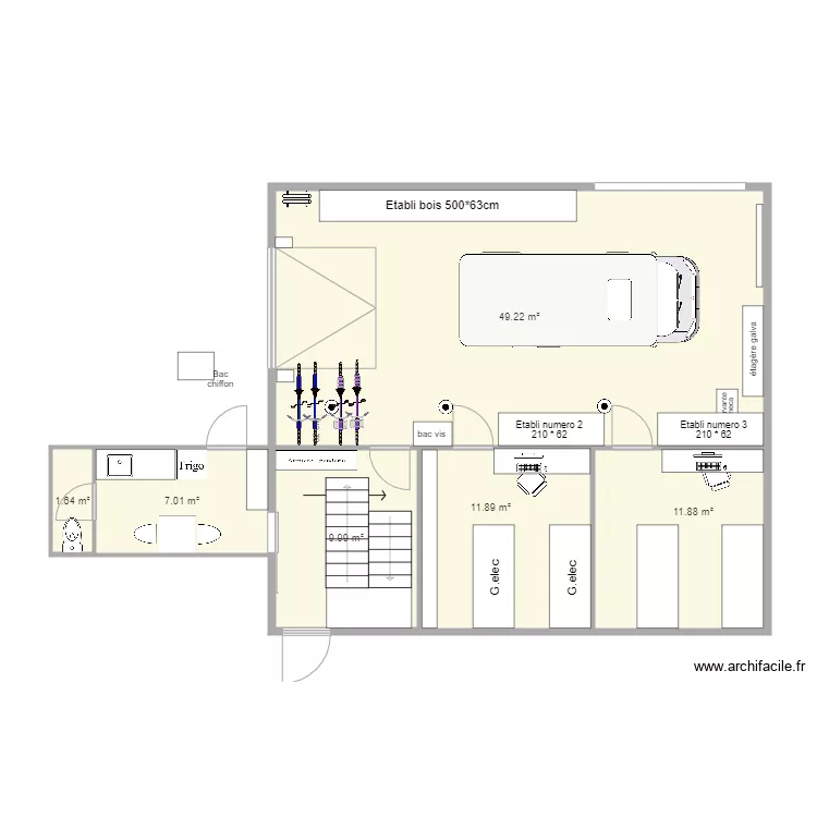 plan hangar v4 esc gauche 2 local 360 11.03. Plan de 