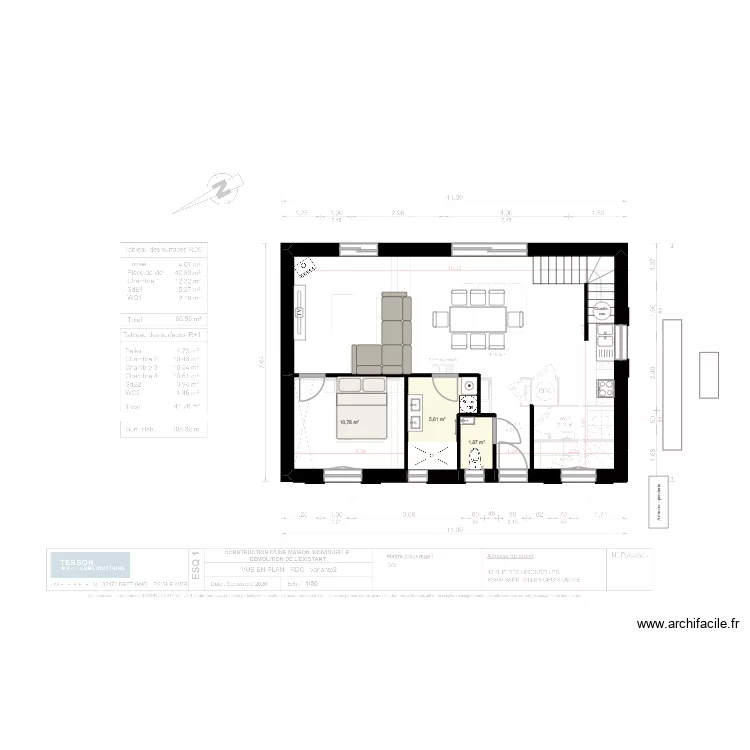 stgxv terasson 2. Plan de 3 Pièces et 18 m²