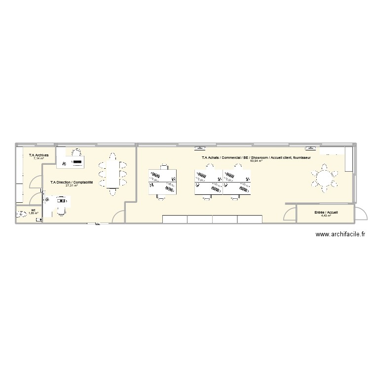 TRANSMISSION AQUITAINE. Plan de 5 pièces et 105 m2