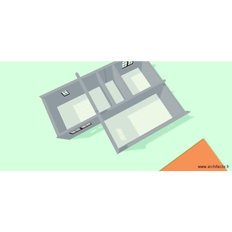 2etage. Plan de 5 pièces et 52 m2