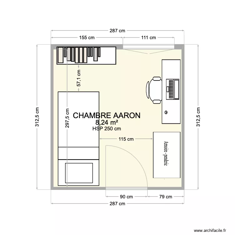 CHAMBRE AARON. Plan de 