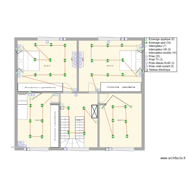 Zoki . Plan de 5 pièces et 106 m2