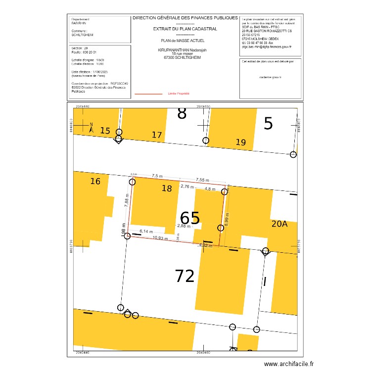 NADARAJAH KIRUPANANTHAN PLAN MASSE ACTUEL. Plan de 0 pièce et 0 m2