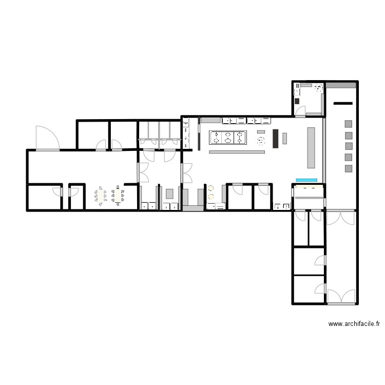 gestión clinica. Plan de 16 pièces et 26 m2