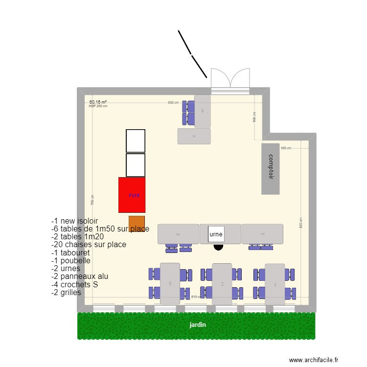 le square. Plan de 1 pièce et 60 m2