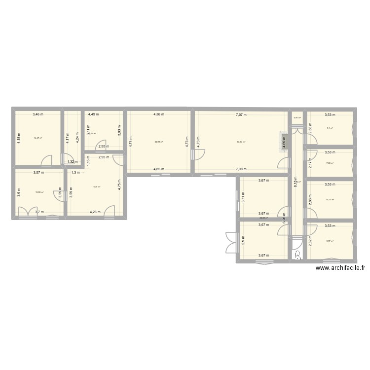 FronFron_actuel2. Plan de 13 pièces et 184 m2
