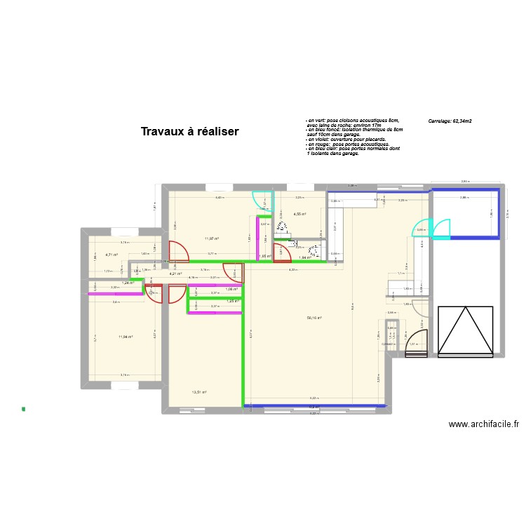Maison pour cuisine. Plan de 14 pièces et 256 m2