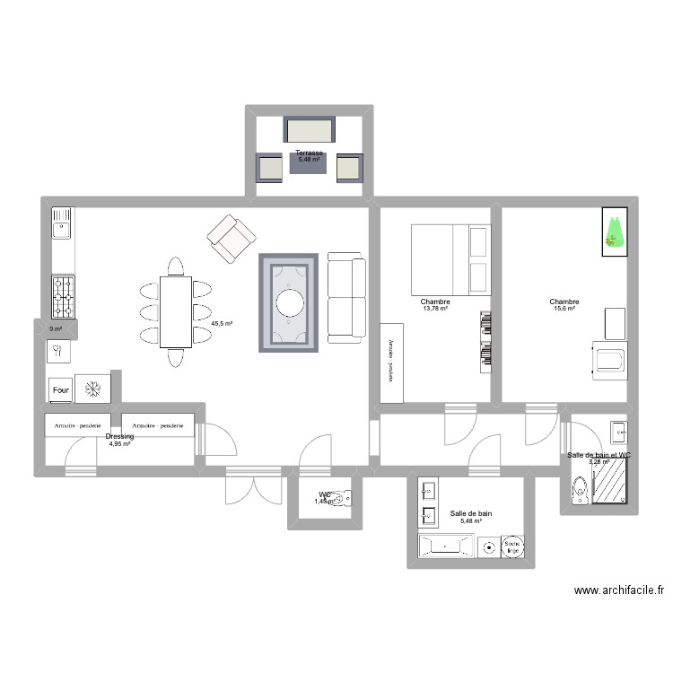 Lannes - plan de base. Plan de 9 pièces et 96 m2