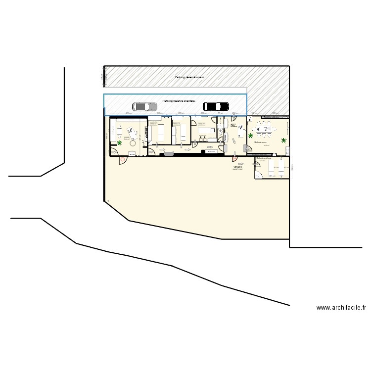 projet 2 centre de formation. Plan de 21 pièces et 360 m2