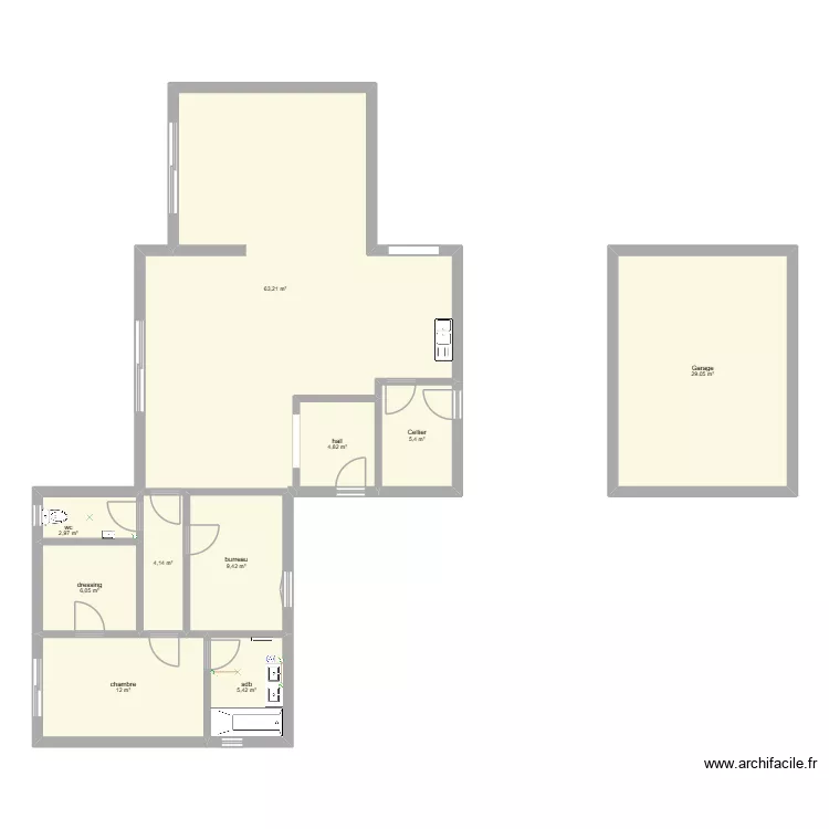 PROJET. Plan de 10  et 142 m²