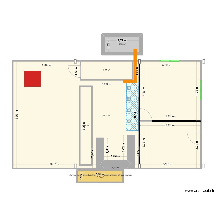 hangar 2. Plan de 10 pièces et 302 m2