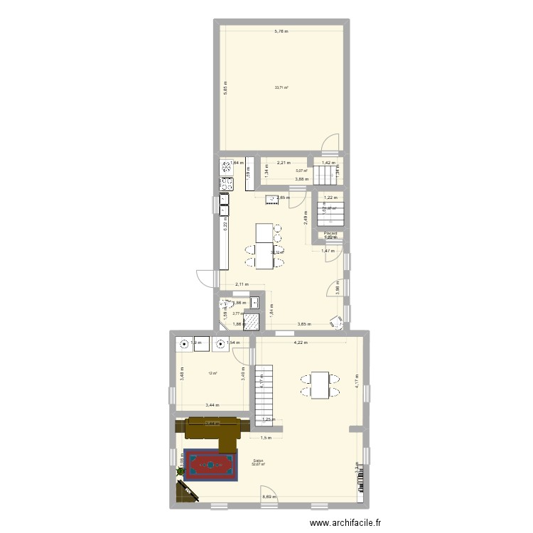Maison 2025.2. Plan de 8 pièces et 141 m2