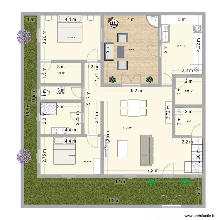 Rama. Plan de 10 Pièces et 164 m² Rama. Plan de 10 Pièces et 164 m²