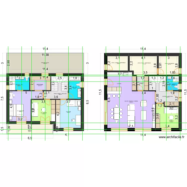 Villa GREG-G&eacute;G&eacute; 2025 V17. Plan de 17  et 223 m²