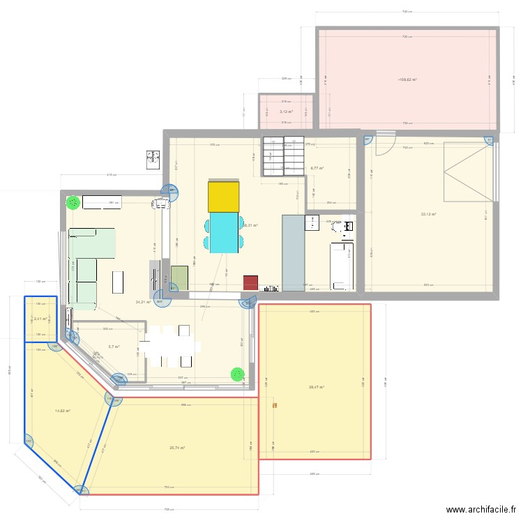Extension 29NB. Plan de 11 pièces et 230 m2
