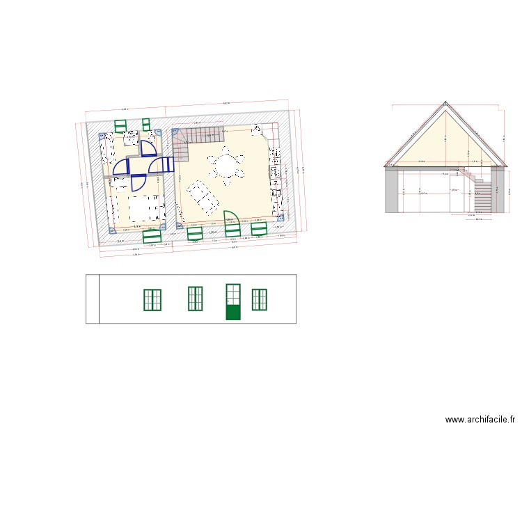 MODIF. Plan de 2 pièces et 51 m2