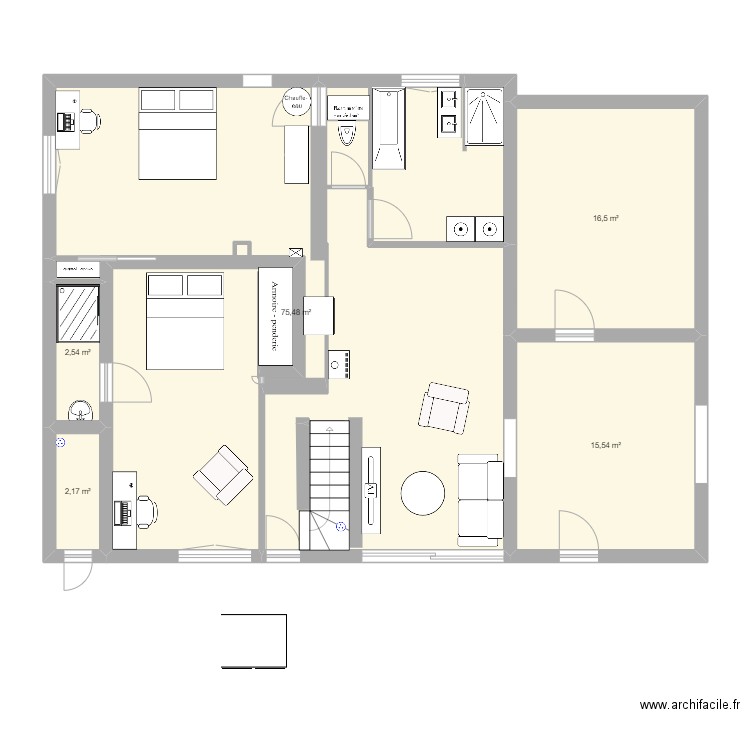 bas Meyzieu v2. Plan de 5 pièces et 112 m2