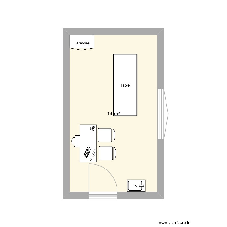 Consulte Cathy 2. Plan de 1 pièce et 14 m2