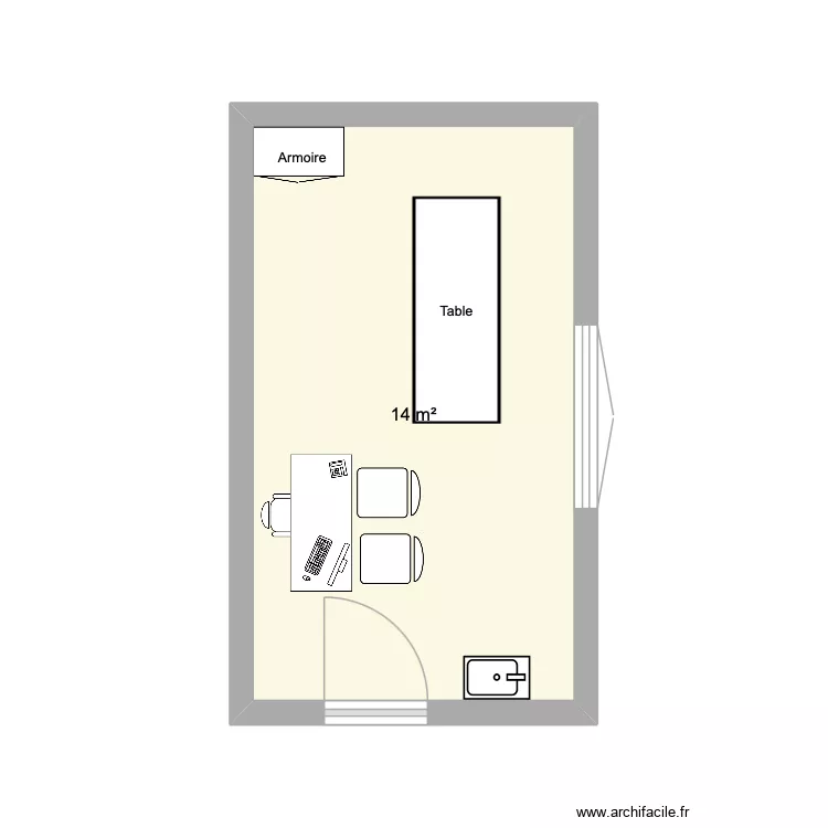 Consulte Cathy 2. Plan de 1  et 14 m²