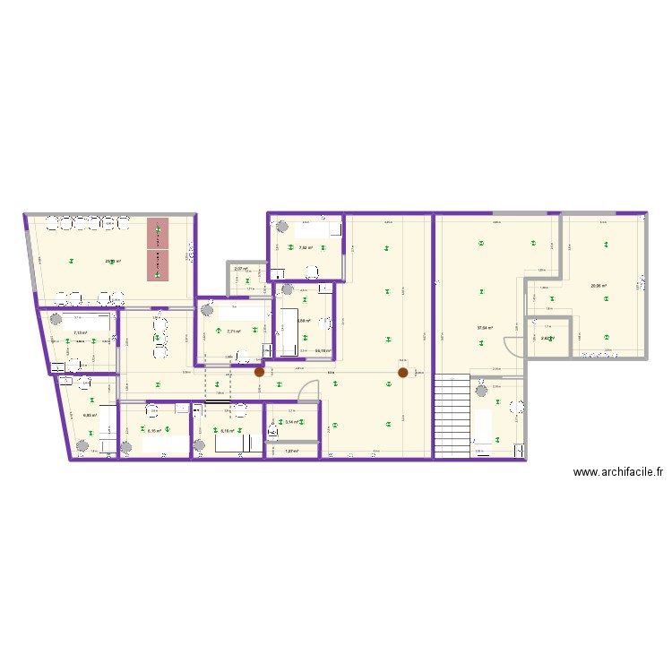 FSB NOUVELLE COTE. Plan de 15 pièces et 195 m2