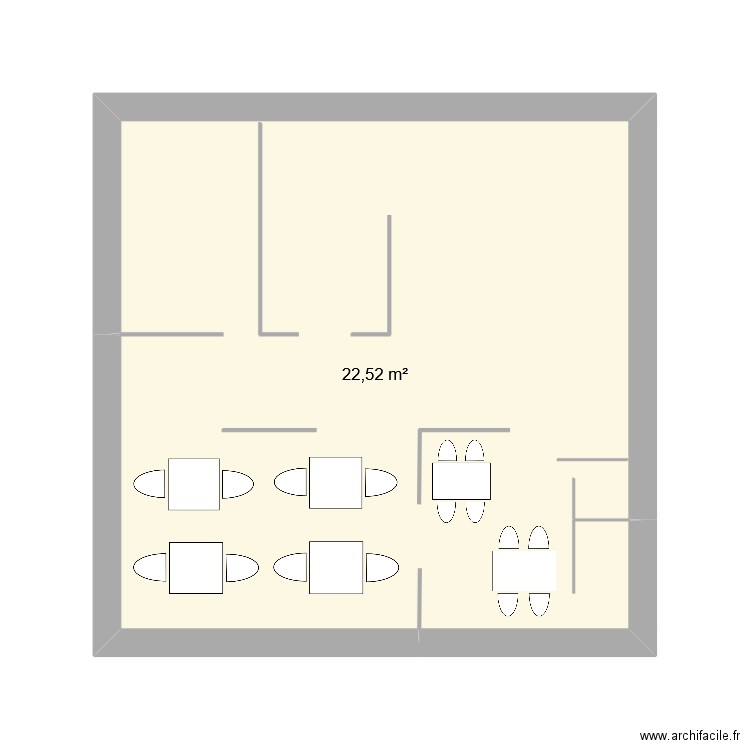 illan tetard. Plan de 1 pièce et 23 m2