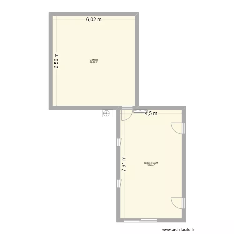 Mr. Leriche - RDC. Plan de 2  et 75 m²