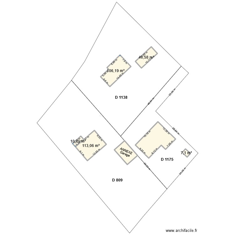 Plan masse. Plan de 7 pièces et 520 m2