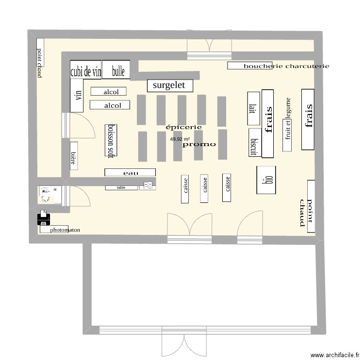 melina. Plan de 1 pièce et 50 m2