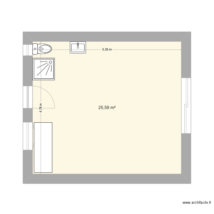 loft laura. Plan de 1 pièce et 26 m2