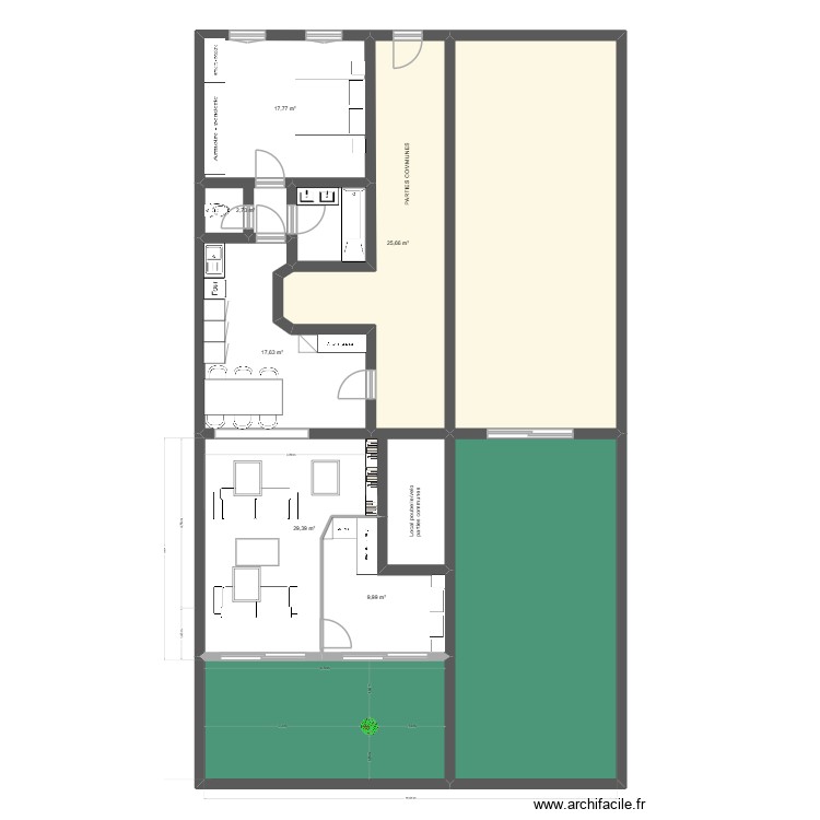 plan de masse apr&egrave;s v2 local. Plan de 0 pièce et 0 m2