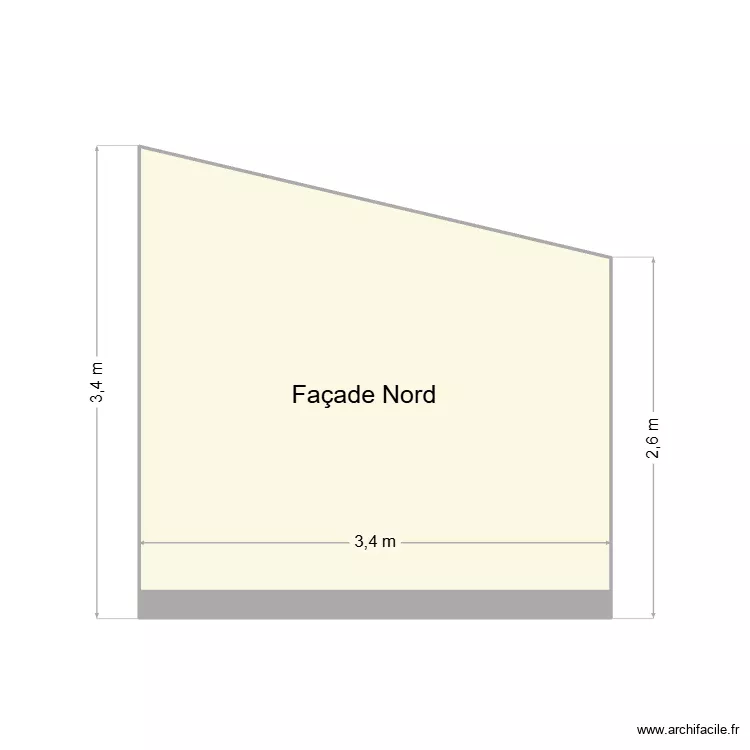 Fa&ccedil;ade Nord V150126. Plan de 1  et 9 m²