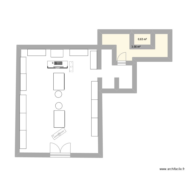 plan de masse. Plan de 2 pièces et 4 m2