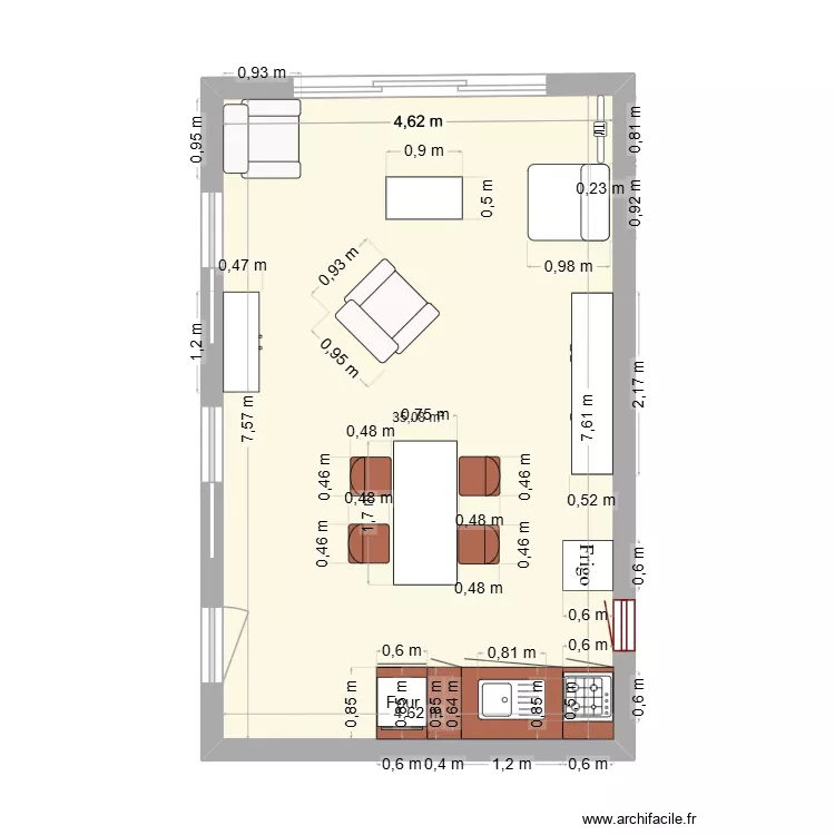 Anne & Guy Puaud. Plan de 1 Pièce et 35 m² Anne & Guy Puaud. Plan de 1 Pièce et 35 m²