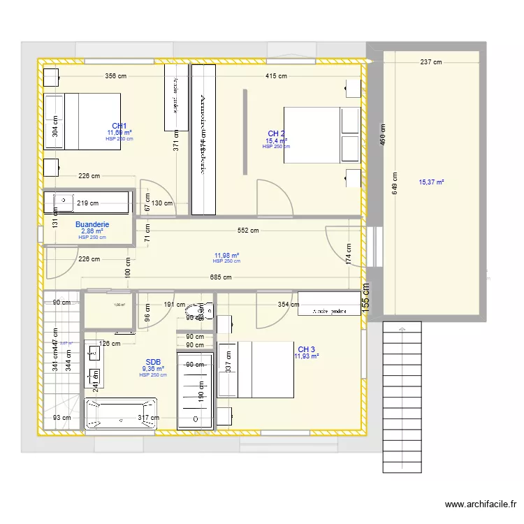 Plan V4.1. Plan de 13 pièces et 169 m²