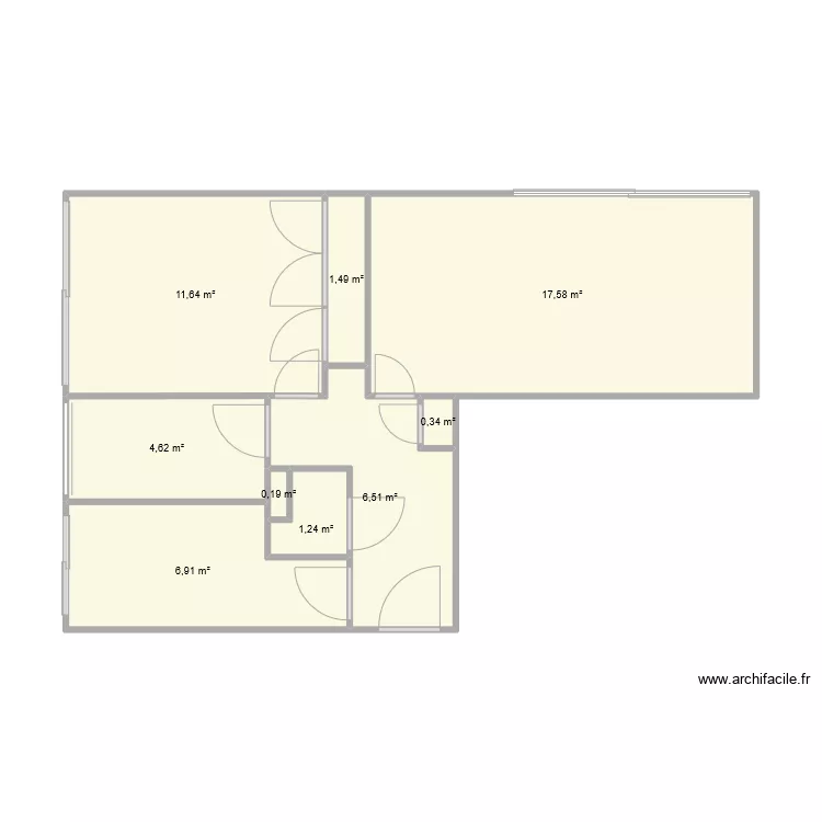 ALEX BILLAUD APPART 2PIECES. Plan de 