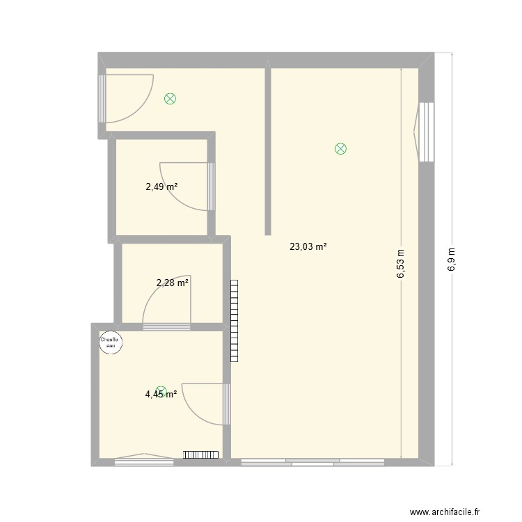 F1 ST PRYVE ST MESMIN. Plan de 4 pièces et 32 m2